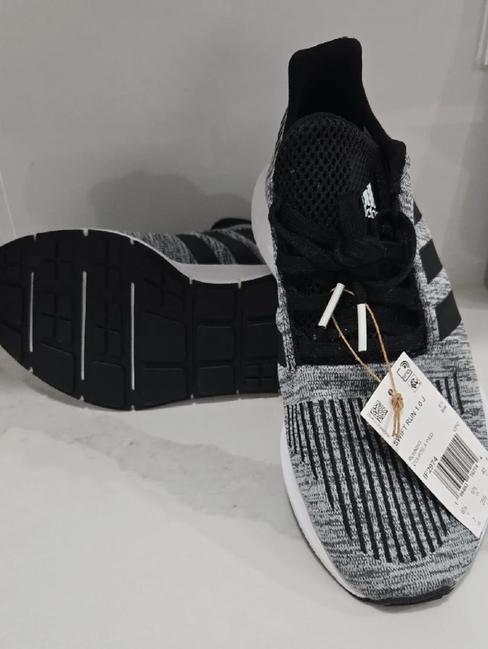 adidas Men’s Black and Gray Knit Sneakers
